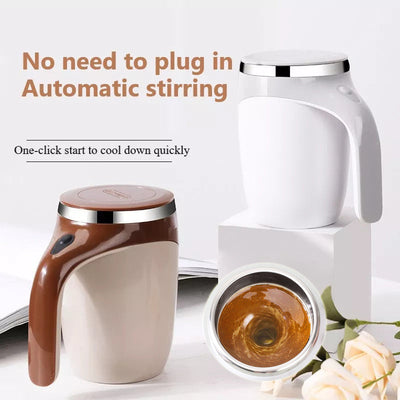 Fenzor™ Self-Stirring Magnetic Mug – Automatic Rotating Stainless Steel Coffee Cup
